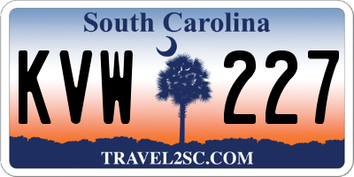 SC license plate KVW227