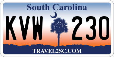 SC license plate KVW230