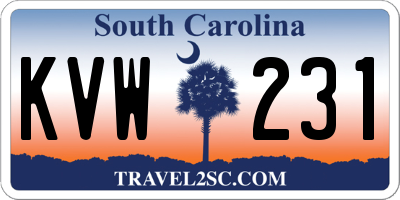 SC license plate KVW231