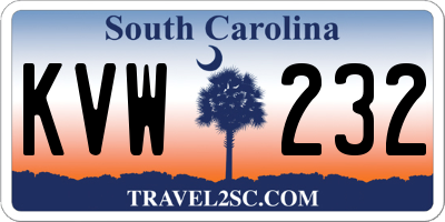 SC license plate KVW232