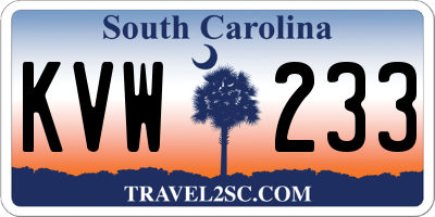SC license plate KVW233