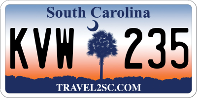 SC license plate KVW235
