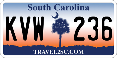 SC license plate KVW236