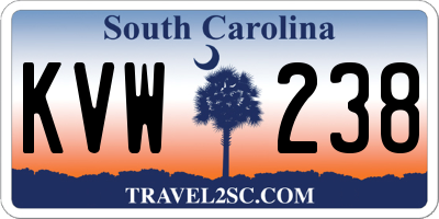 SC license plate KVW238