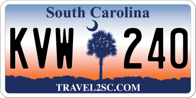 SC license plate KVW240