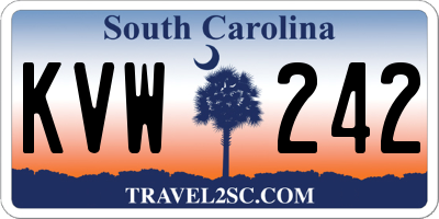 SC license plate KVW242