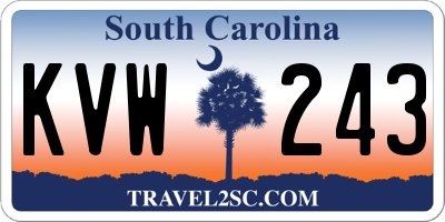 SC license plate KVW243