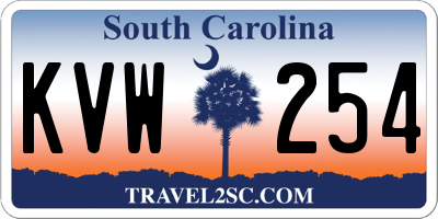 SC license plate KVW254