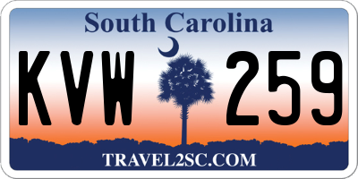 SC license plate KVW259