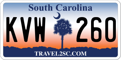SC license plate KVW260