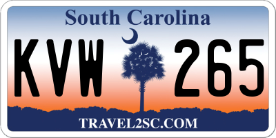 SC license plate KVW265