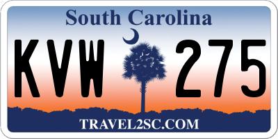 SC license plate KVW275