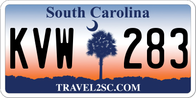 SC license plate KVW283