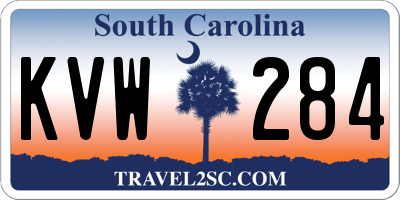 SC license plate KVW284