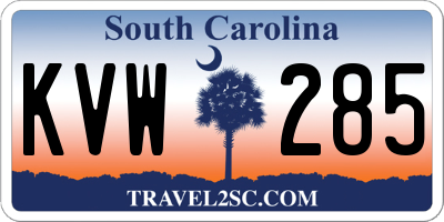 SC license plate KVW285