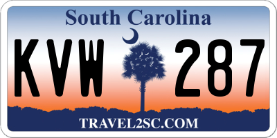 SC license plate KVW287