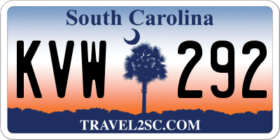 SC license plate KVW292