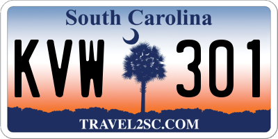 SC license plate KVW301