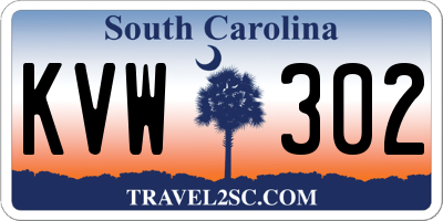 SC license plate KVW302