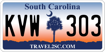 SC license plate KVW303