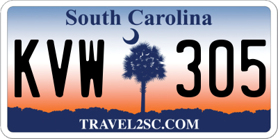 SC license plate KVW305