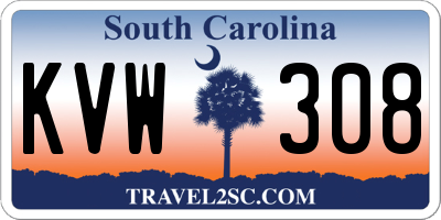 SC license plate KVW308