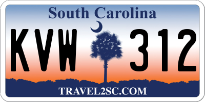 SC license plate KVW312