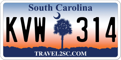 SC license plate KVW314