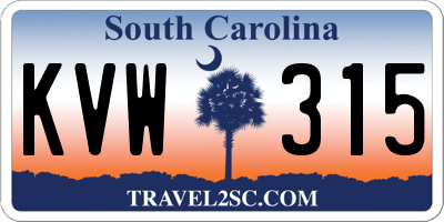 SC license plate KVW315