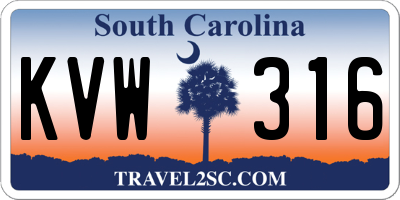 SC license plate KVW316