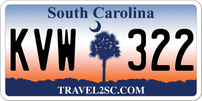 SC license plate KVW322