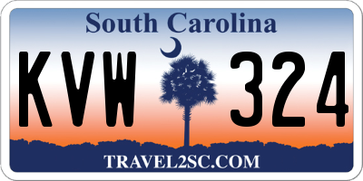 SC license plate KVW324