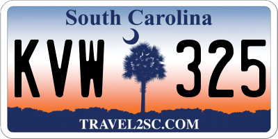 SC license plate KVW325