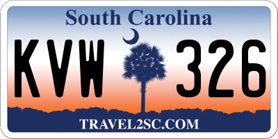 SC license plate KVW326
