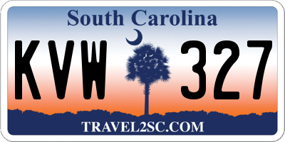 SC license plate KVW327
