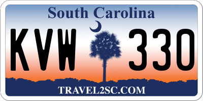 SC license plate KVW330