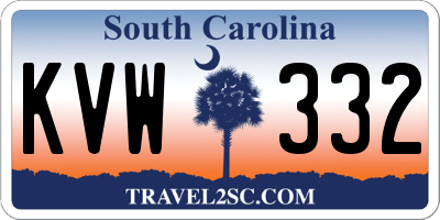 SC license plate KVW332
