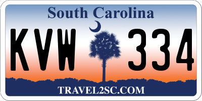 SC license plate KVW334