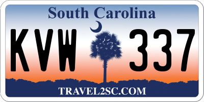 SC license plate KVW337