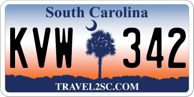 SC license plate KVW342