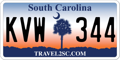 SC license plate KVW344