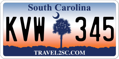 SC license plate KVW345