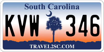 SC license plate KVW346