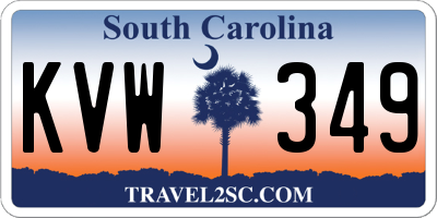 SC license plate KVW349
