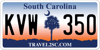 SC license plate KVW350