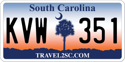 SC license plate KVW351