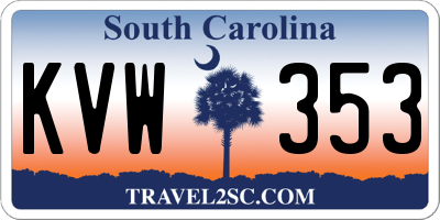 SC license plate KVW353