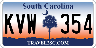 SC license plate KVW354