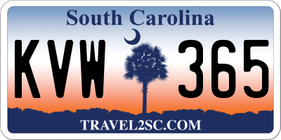 SC license plate KVW365