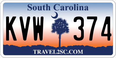 SC license plate KVW374